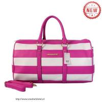 michael kors striped reizen medium pink white boekentassen Roermond Holland dzzmf563